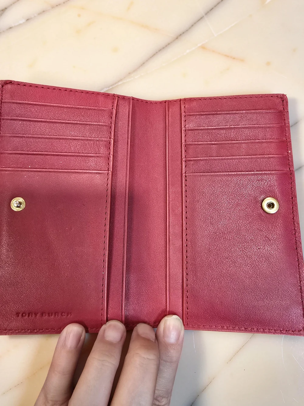 Tory Burch Red Emerson Leather Croc-Embossed Backpack & Wallet Set